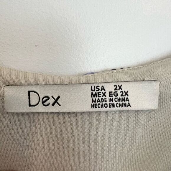 Dex Scoop Back Tiered Midi Dress Navy Garden Women’s 2XL Floral Peasant Summer - Picture 4 of 9